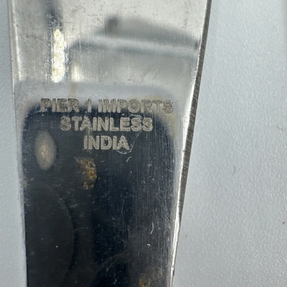 Pier 1 Imports flatware‎ branch/twig-style gold handles stainless steel .